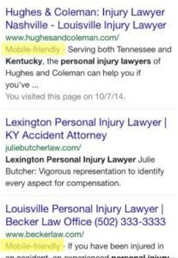 mobile-friendly law firm website google search results